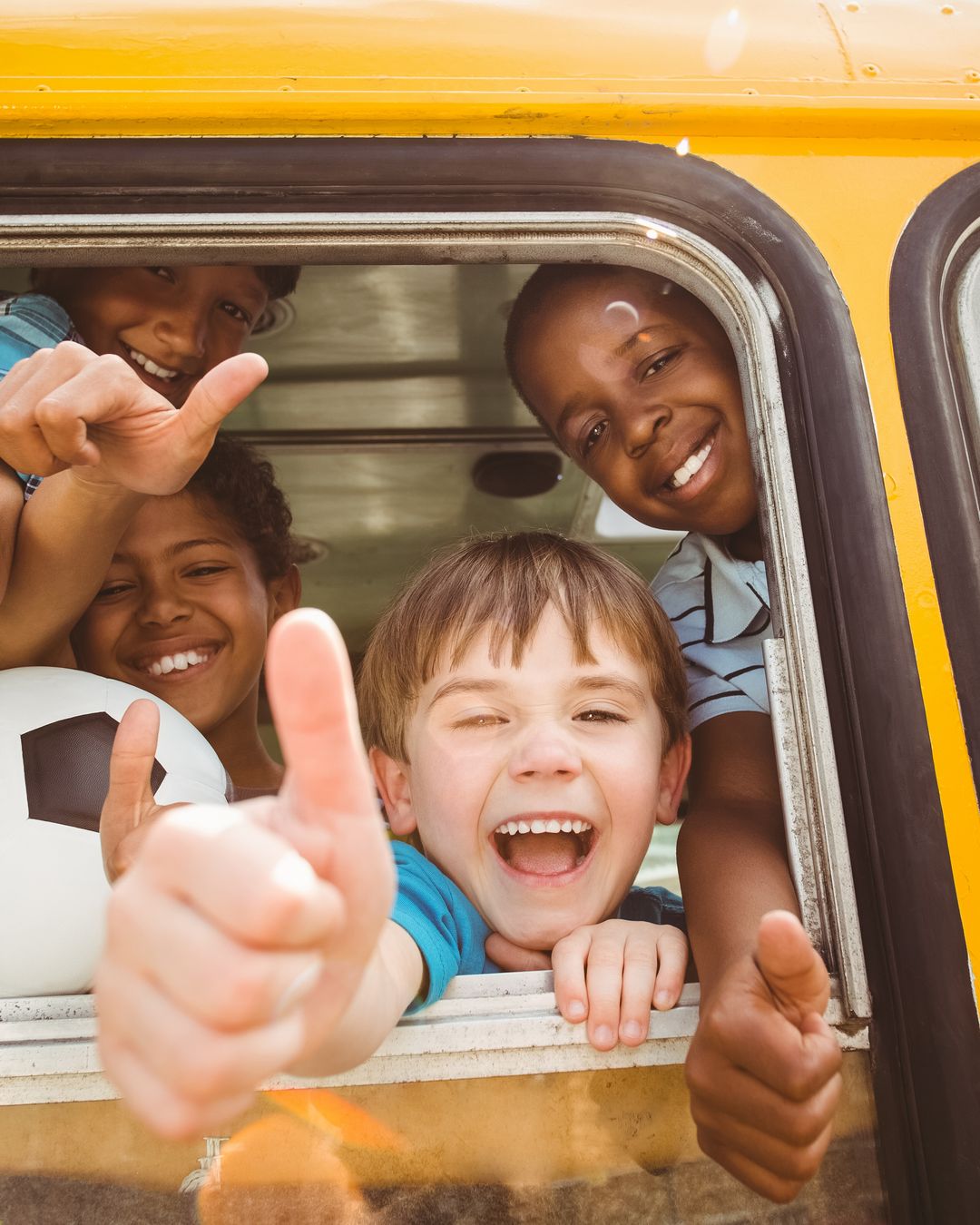 Children on a school bus