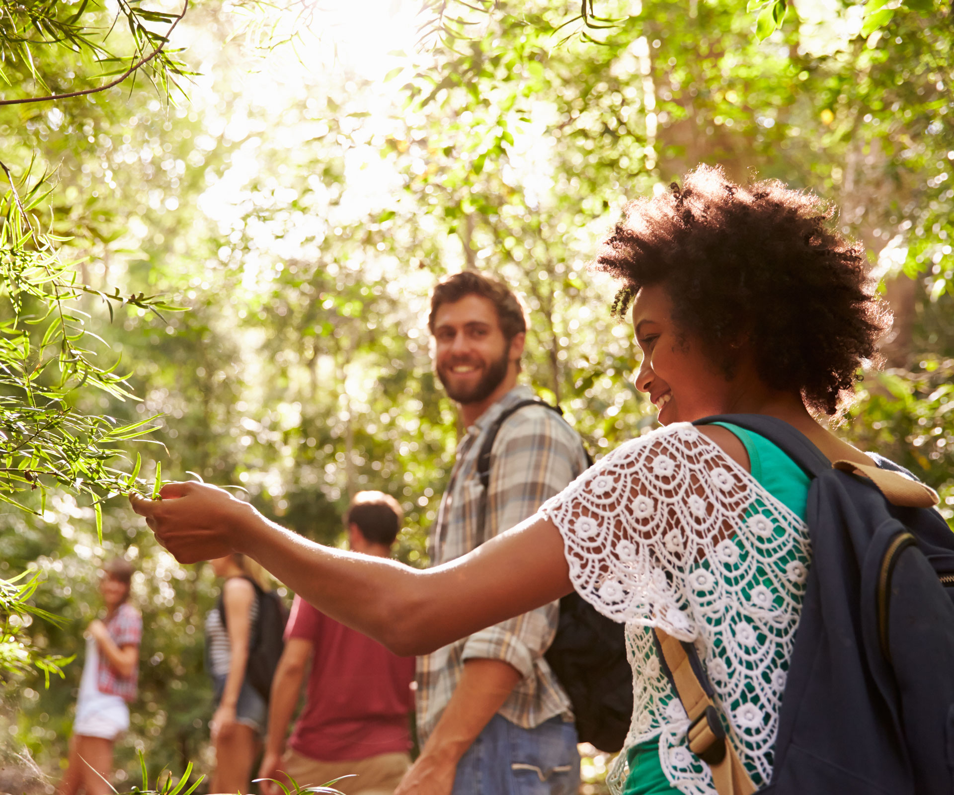 College Students on hike